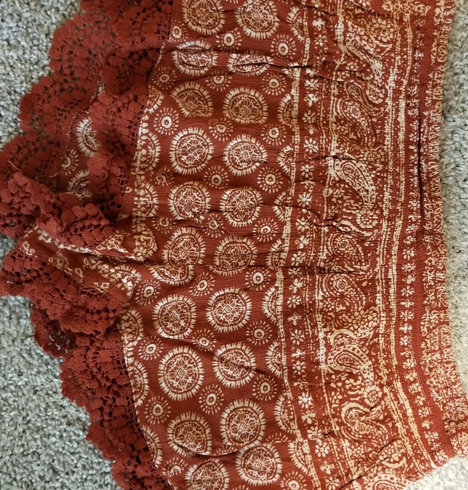 Orange print shorts - Forever 21